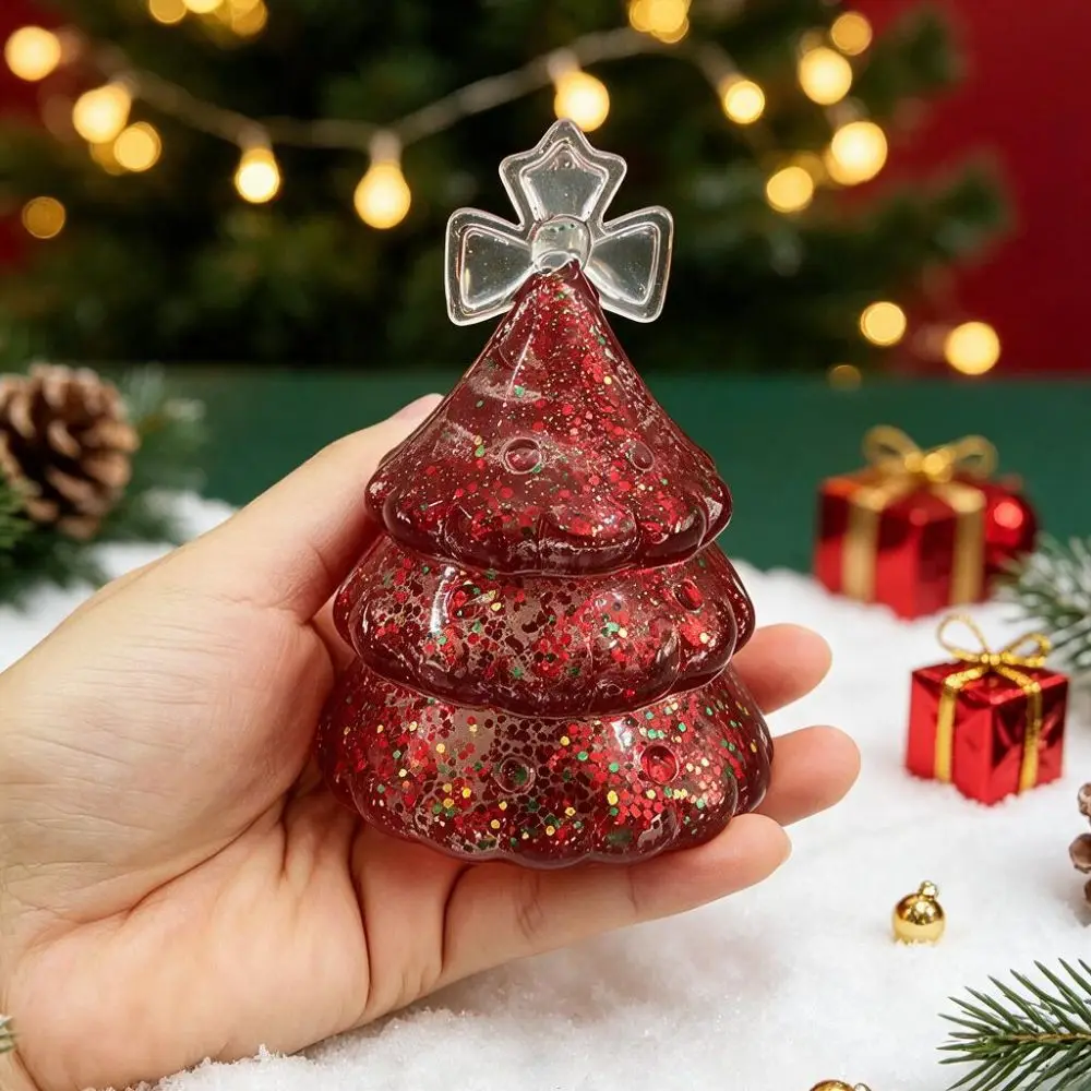 Christmas Tree/Santa Claus Shape Christmas Pinch Squishy Toy With Sequins Glitter Sensory Toy Slow Rebound TPR