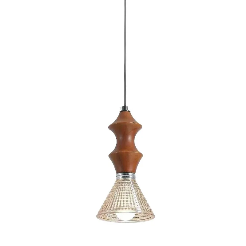 

Medieval glass lamps bedside chandelier solid wood master bedroom entrance aisle bar cafe chandelier