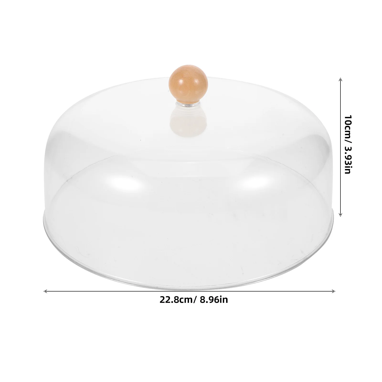 غطاء طعام أكريليك شفاف مقاس 23 سم، غطاء قبة الكيك لعرض المعجنات، تصميم أنيق، أغطية أطباق آمنة ذات حواف ناعمة