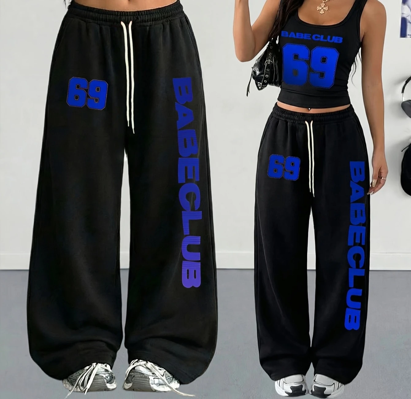 Autumn Number Graphic Pants Men Women New Wide Leg Elastic Waist Trousers Casual Summer Streetwear Pants for Adults Sweatpants