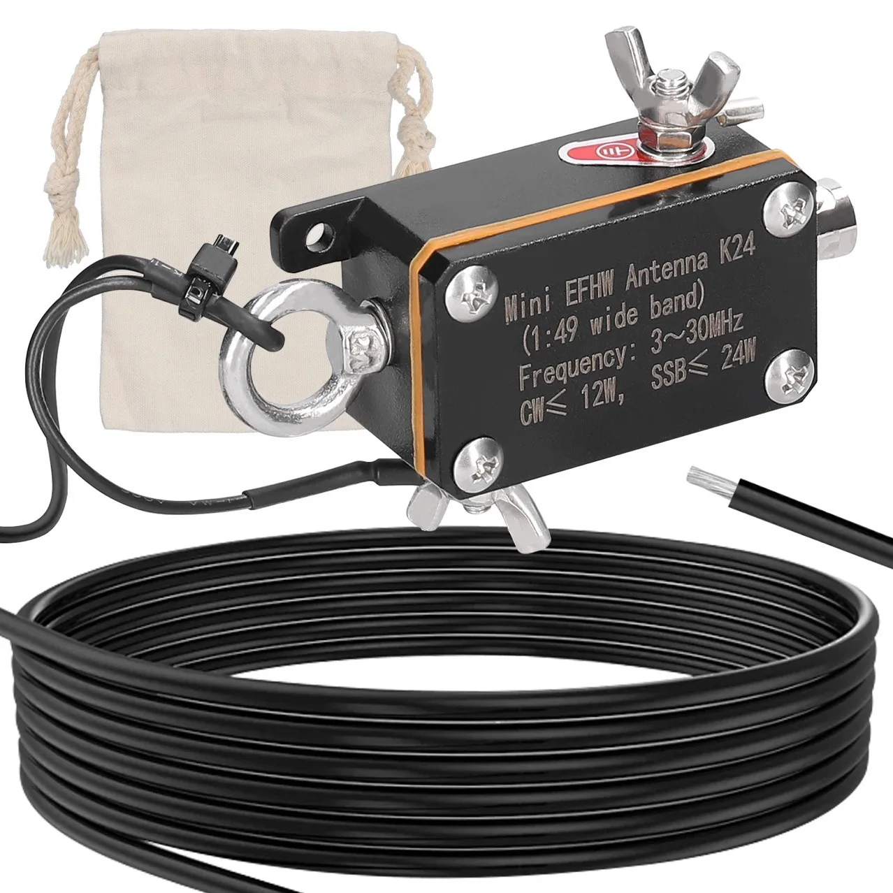 

Pocket EFHW Antenna K24 3-30MHz band shortwave antenna wideband single-ended half-wave antenna