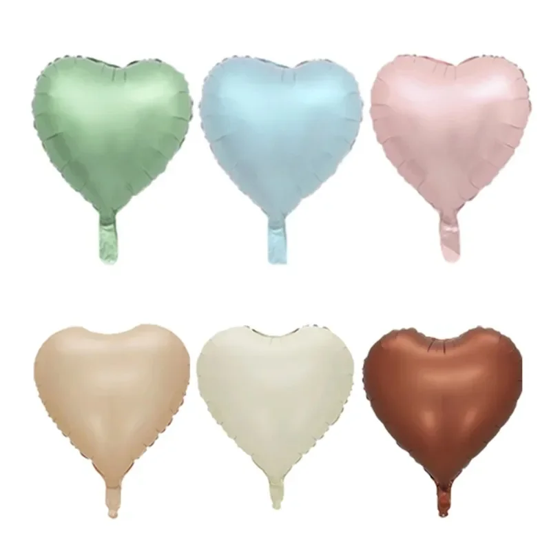 

3Pcs 18inch Cream Heat Foil Balloons Green Baby Pink Blue Brown Heart Helium Globos for Birthday Baby Shower Party Decor