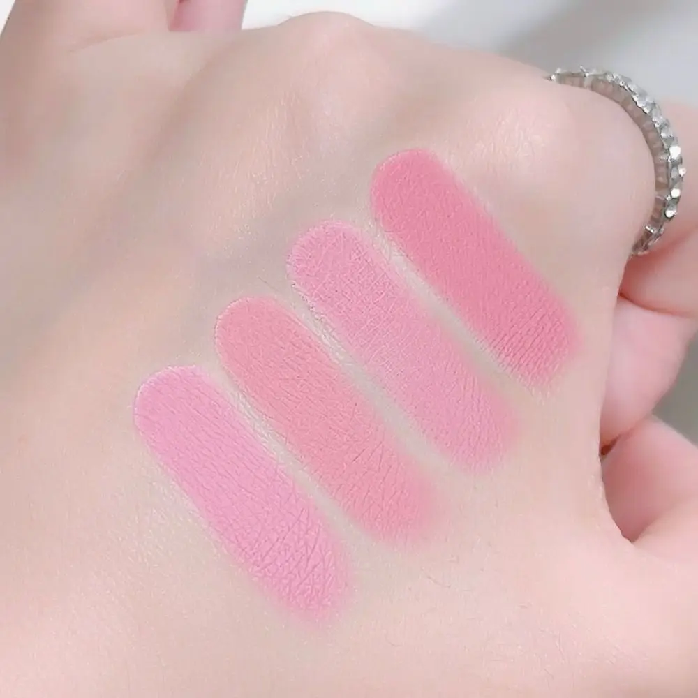Long-lasting 4 Colors Blush Palette Matte Powder Compact Cheek Tint Rouge Vibrant Color Portable Facial Mist Blusher