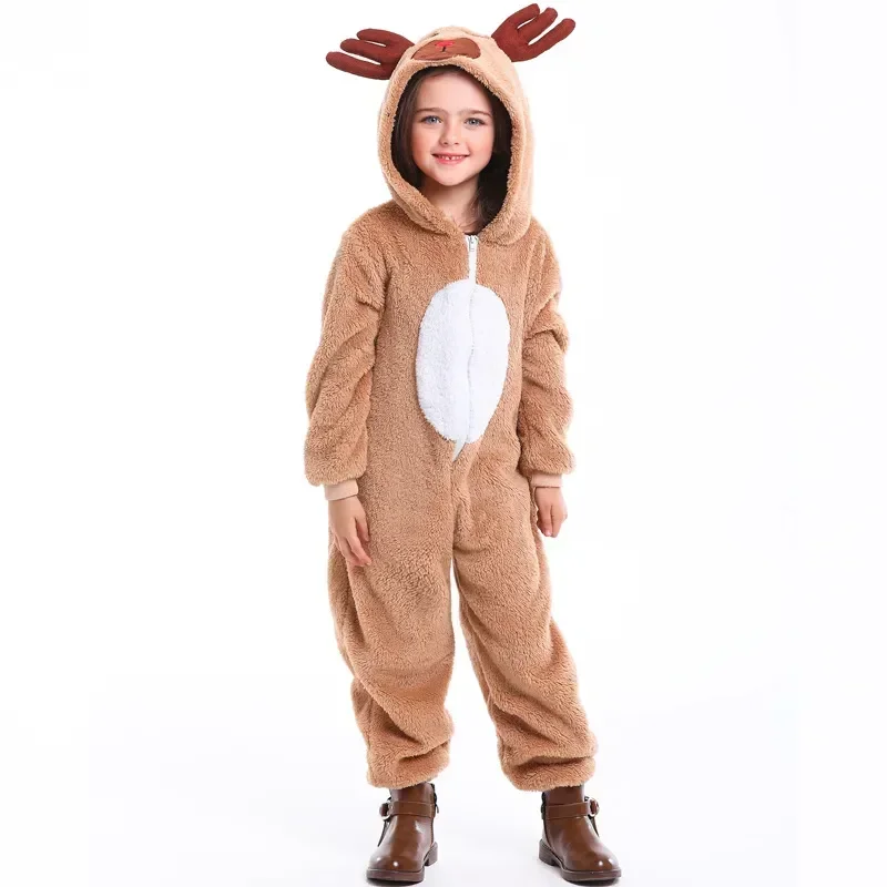 Świąteczny renifer Onesie Kostiumy dla dzieci Świąteczny łoś Party Fancy Dress