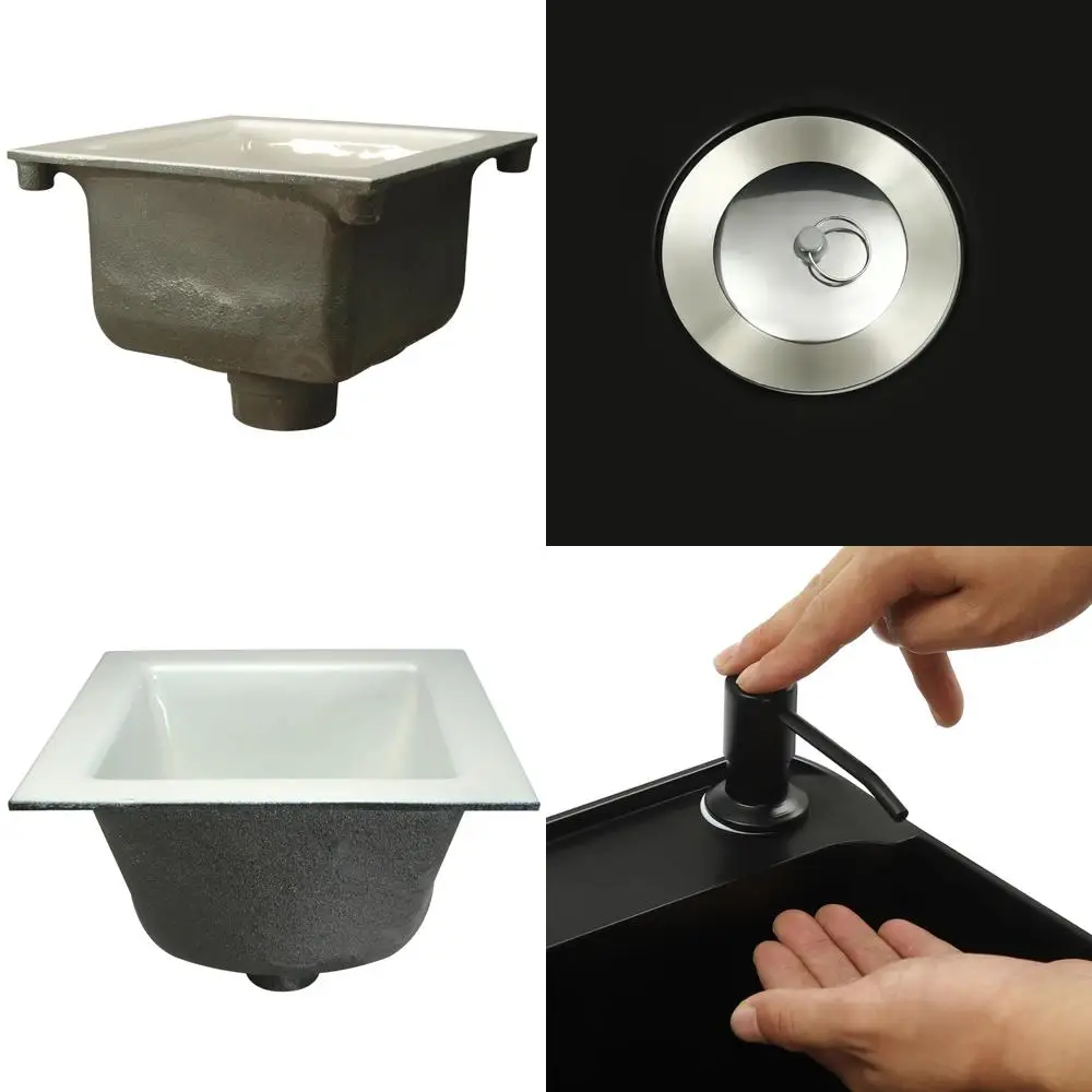 Bodenspüle ohne Nabe, 6 Sumpftiefe, 12 x 12, 3 Anschlüsse, A.R.C. Zertifiziertes, robustes Entwässerungssystem