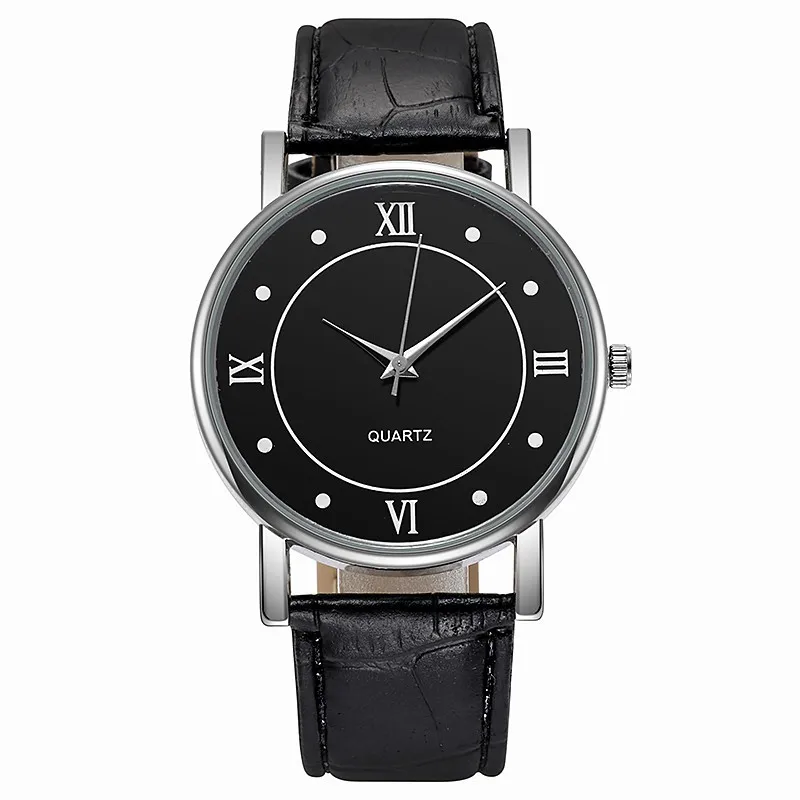 Fashion Men\'s Leather Alloy Watches Quartz Wrist Watch Business Watches