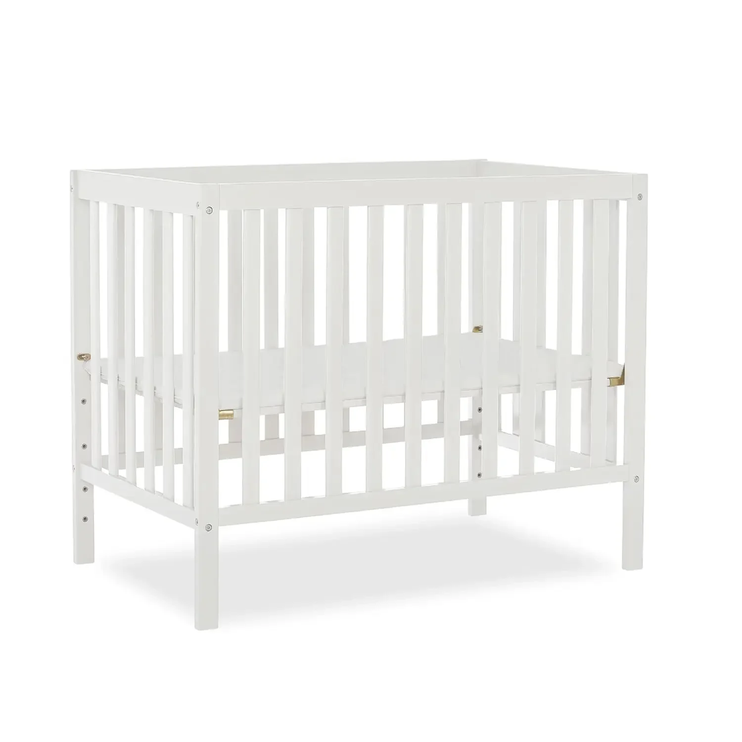 

Edgewood 4-in-1 Convertible Mini Baby Crib in White GreenGuard Gold & JPMA, Non-Toxic, Compact 40×25×33″ Design, Converts
