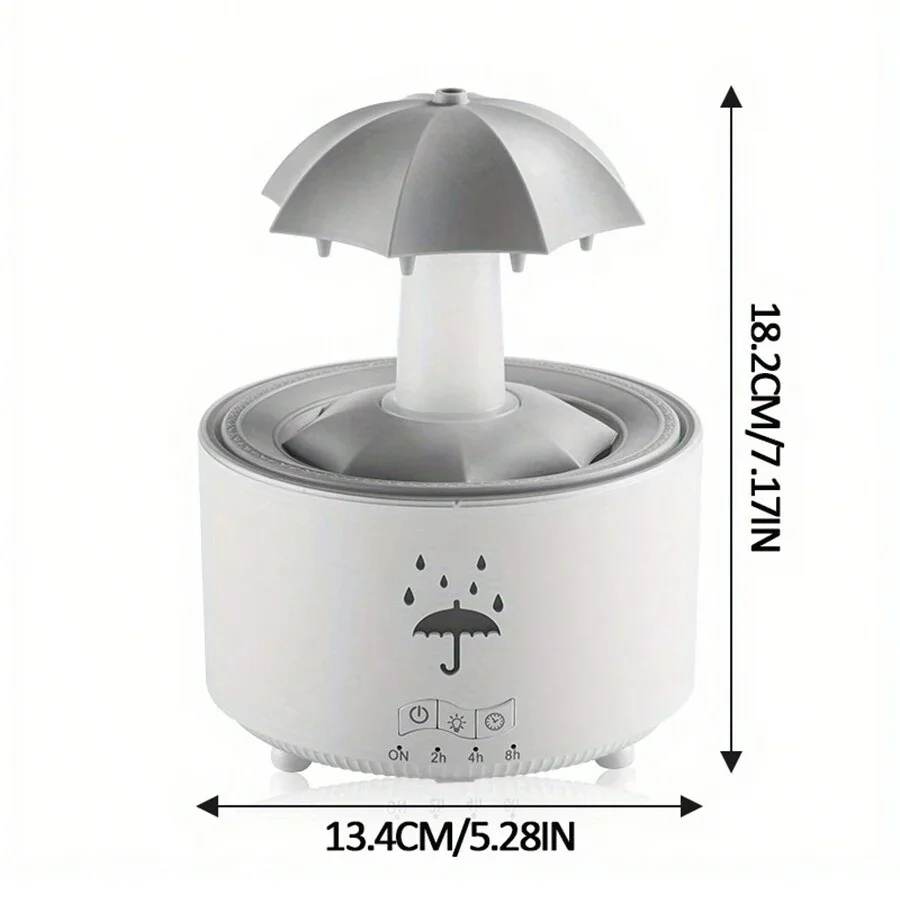 2025 جديد للتدوير سحابة المطر ناشر رائحة الهواء المرطب زيت طبيعي الناشر مع 7 أضواء ليلية جو ملون