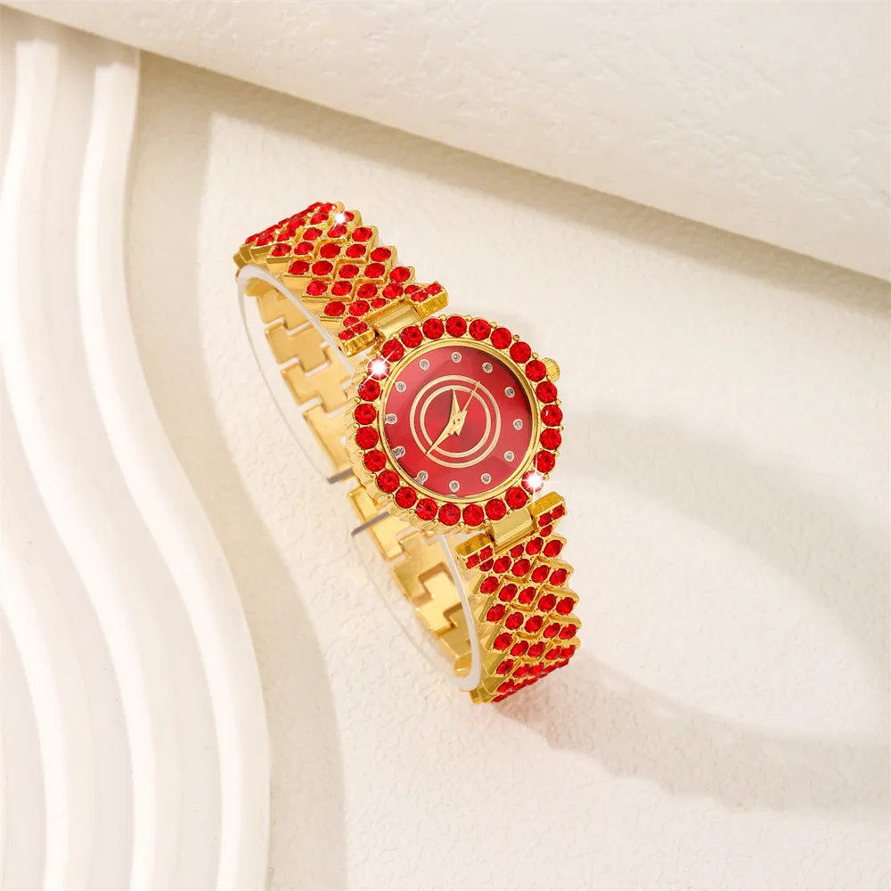 2025 New Women's Watch Diamond Dial Watch Best-Selling Products Luxury Brand Watch Bracelet Set Diamond Steel Strap