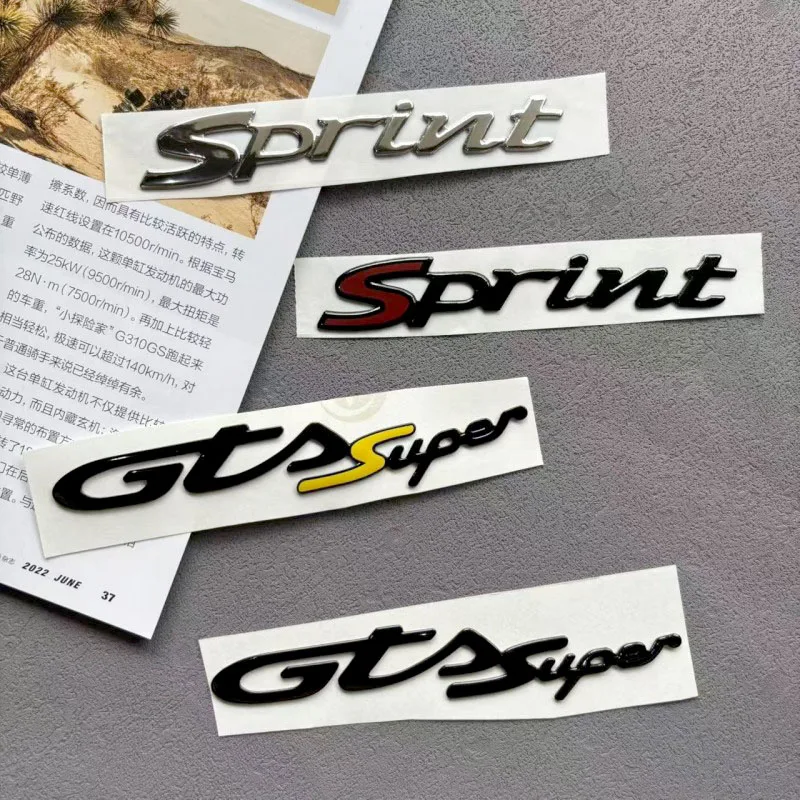 S Super GTSSUPER Sprint Motorcycle Badge Modification Soft Rubber Bright Surface Stickers Decoration Decal For Vespa Piaggio