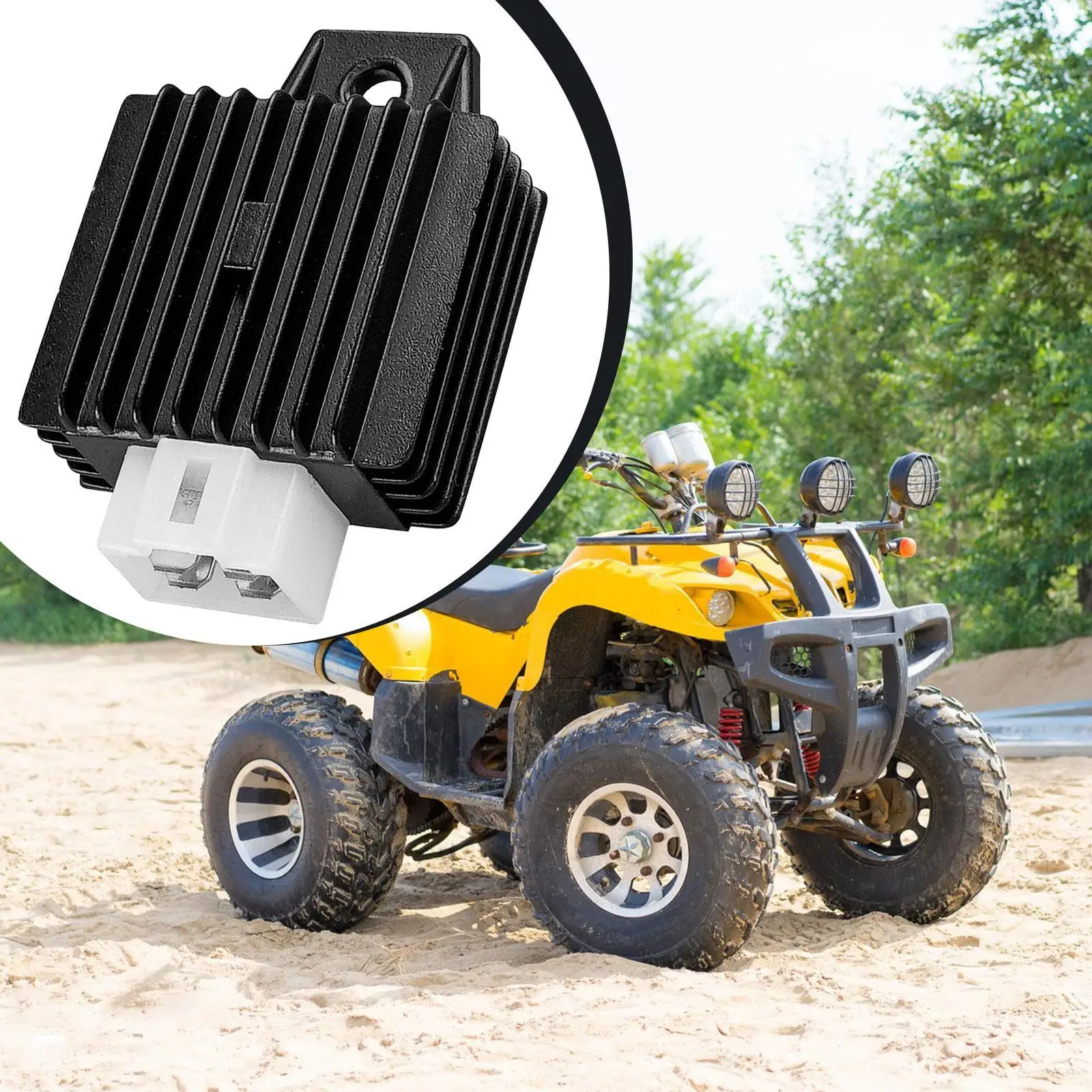 Portable Practical Regulator Rectifier 12V Black 4 Pin Universal Voltage Regulator for Lawn Mower ATV Scooter