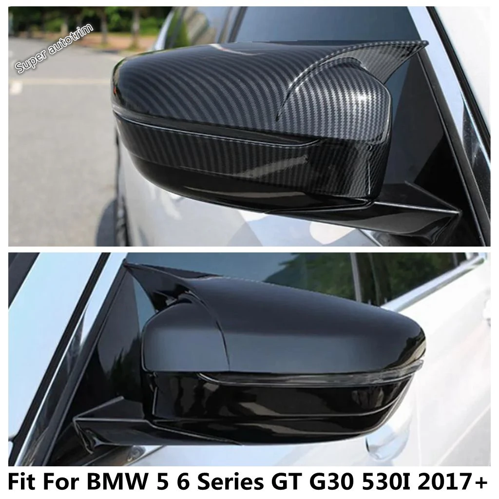 Rearview Mirror Shell Cap Decoration Cover Trim For BMW 5 6 Series GT G30 530I 2017 - 2023 ABS Black / Carbon Fiber Accessories