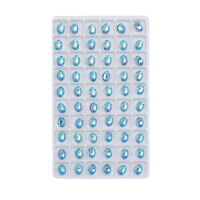 10Pcs Sea Blue Series Nail Art Sparkle Rhinestones Glass Multi-Shapes Nail DIY Stones Gems For Manicure Nail Accessories