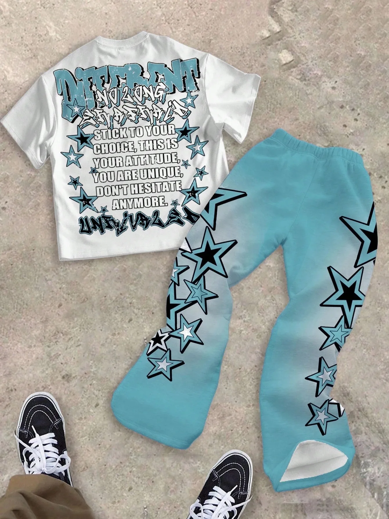 New 3D Personalized Printed Mesh Breathable European and American Fashion Sports Casual Short Sleeved Pants Set