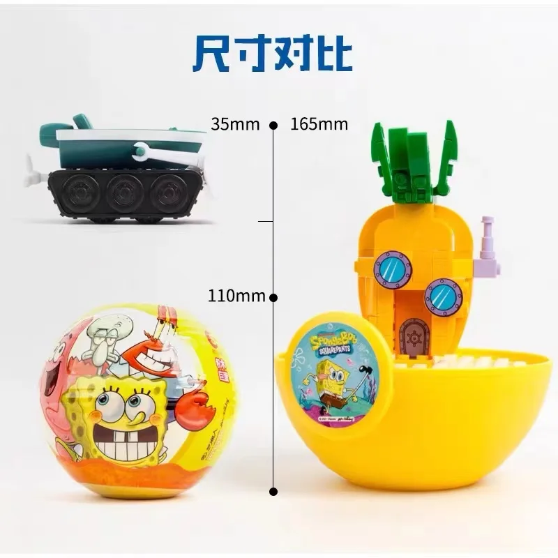 Spongebob Squarepants Toy Set Pai Big Star Octopus Brother Crab Boss Twisted Egg Crab Fort Assembly Building Blocks Child Toy