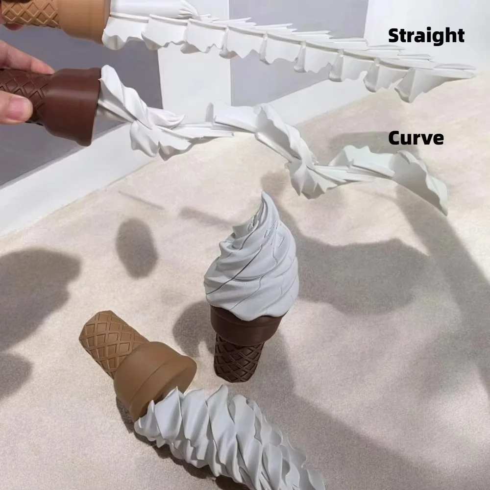 Petit jouet extensible en forme de crème glacée imprimé en 3D, anti-stress rotatif, cadeau fantaisie pour amis, décoration mignonne pour bureau et maison