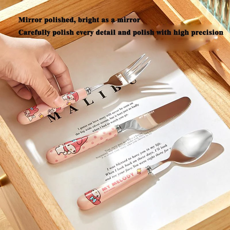 

Steak cutting tableware, three-piece set of knife, fork and spoon, household high-value stainless steel, Western-style steak set