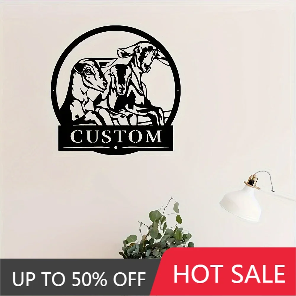 

Home Decor,Custom Handmade Personalizable Metal Goat Wall Hanging for Outdoor Decor in Living and Bedroom Animal Inspired Versat