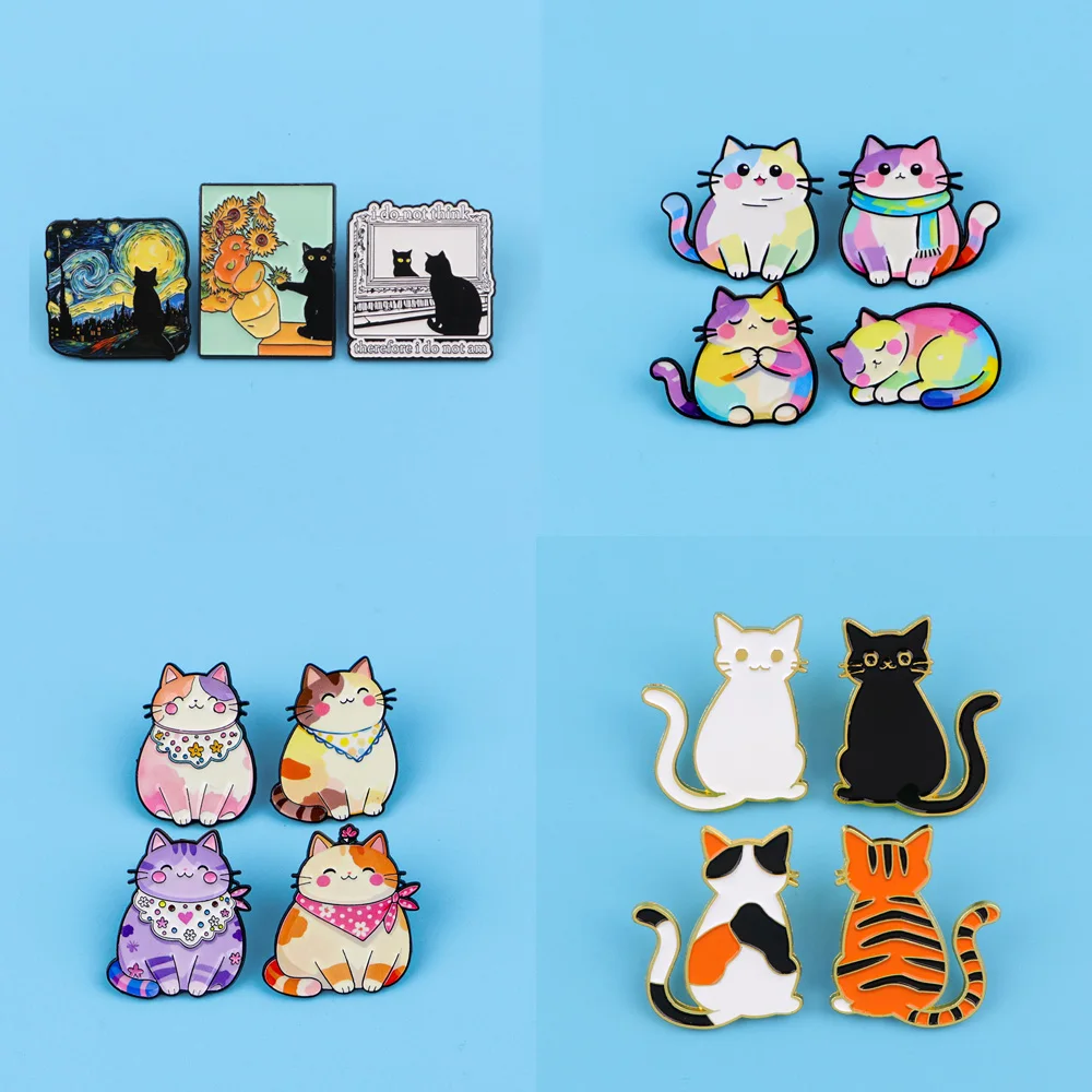 Cartoon Cats Brooches for Clothing Soft Enamel Pins Lapel Pins for Backpack Women Men Lapel Pins for Backpack Accessories
