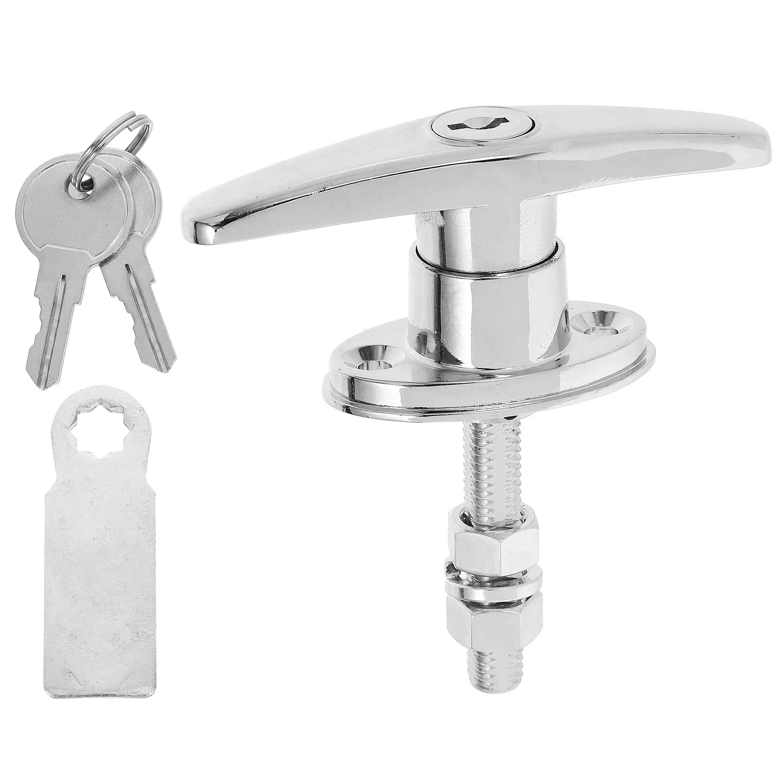 T Shaped Handle Lock Set Metal Alloy Locking Door Handle for Barn Gate Garage Sliding Door Keys Included Wood Barn Gate Lock