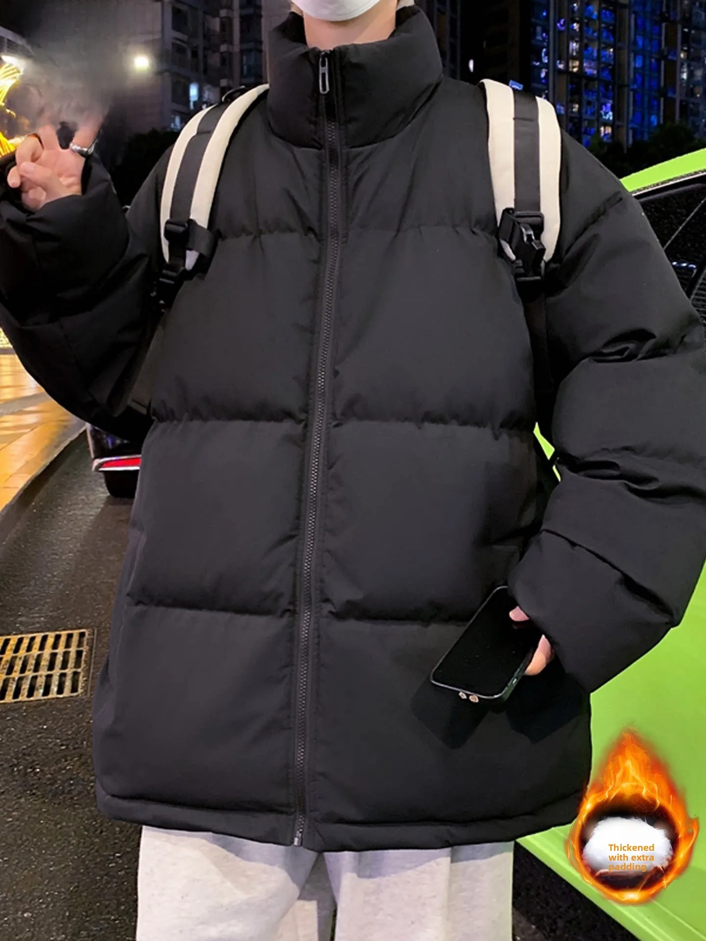 

Мужская утепленная хлопковая куртка Nainilu с воротником-стойкой, осенне-зимняя верхняя одежда в стиле «хлебный пуховик», модная повседневная городская одежда