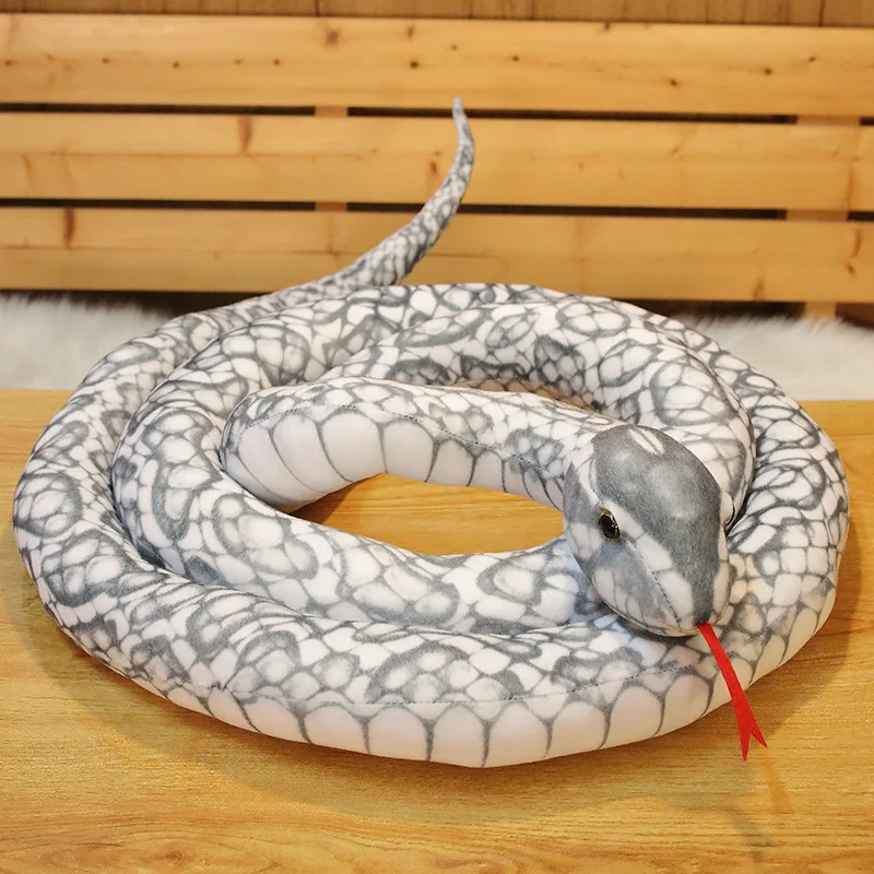 Simulated long python plush toy 3D printing realistic prank snake toy spoof toy for kids plush snake toy birthday gifts