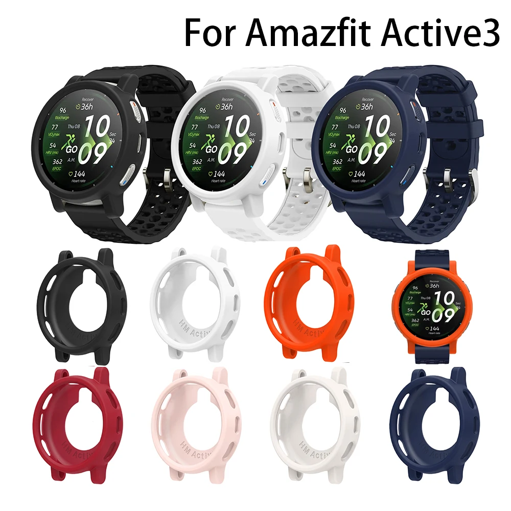 Coque de protection en Silicone pour montre connectée Amazfit Active 3, accessoires de remplacement, coque de protection d'écran