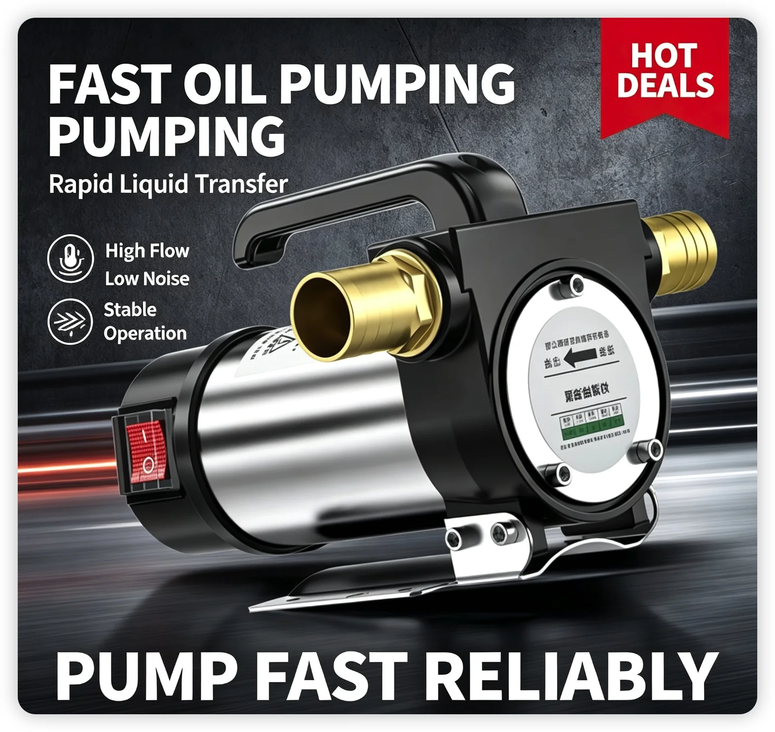 Portable DC Electric Oil Transfer Pump 12V/24V Forward Reverse, Copper Motor Diesel Fluid Extractor for Car Vehicle