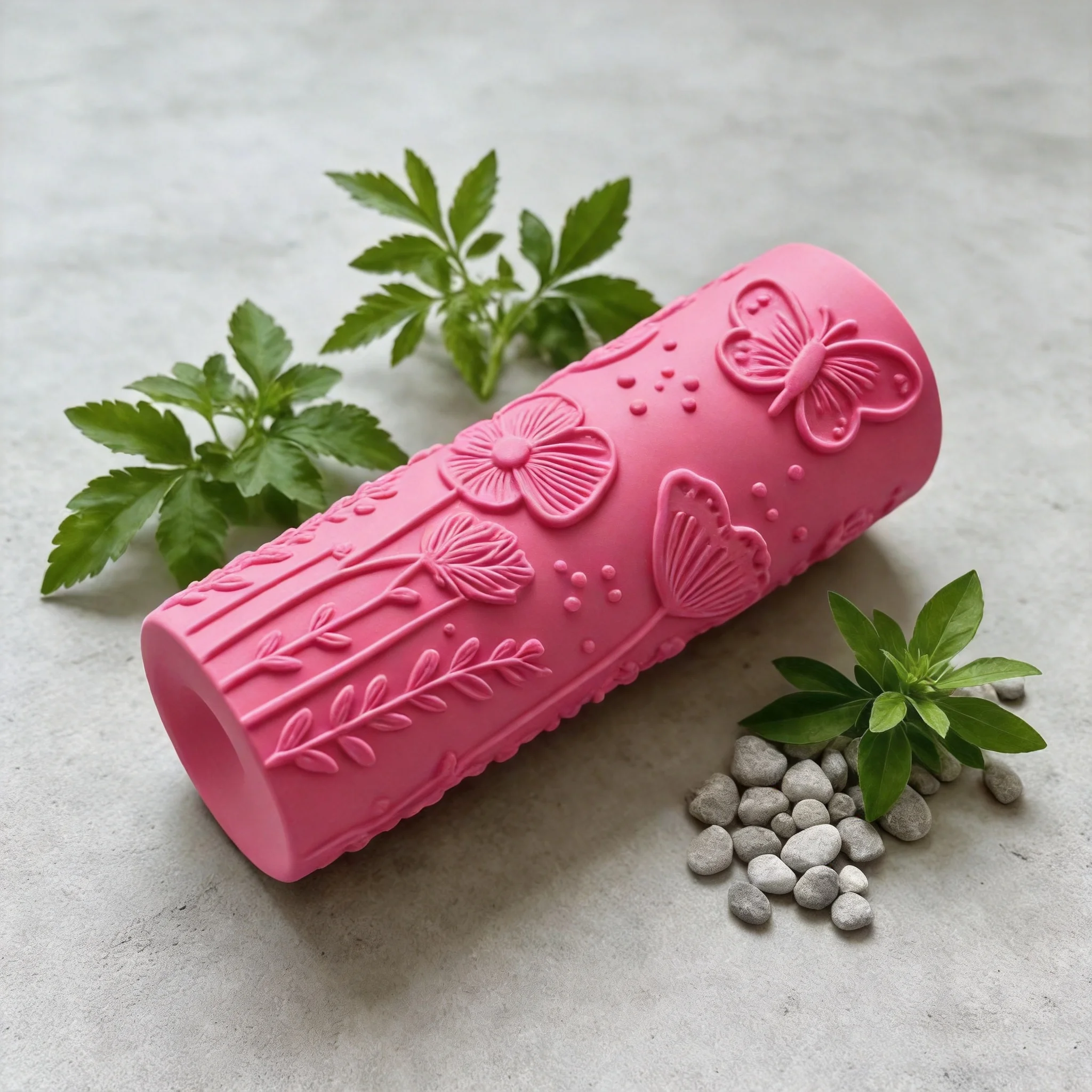 Sommerlicher Blumen- und Schmetterlings-Textur-Polymer-Clay-Roller aus Keramik – Nahtloses Formwerkzeug für DIY-Kreativprojekte – Detail 6