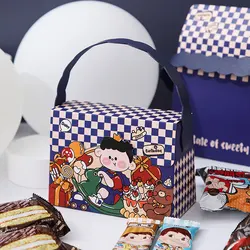 Portable Muffin Carton with Insert Handle for Boy Girl,Birthday Party Favor Candy Box,Home Snack Gift Box,Baby Shower Supplies