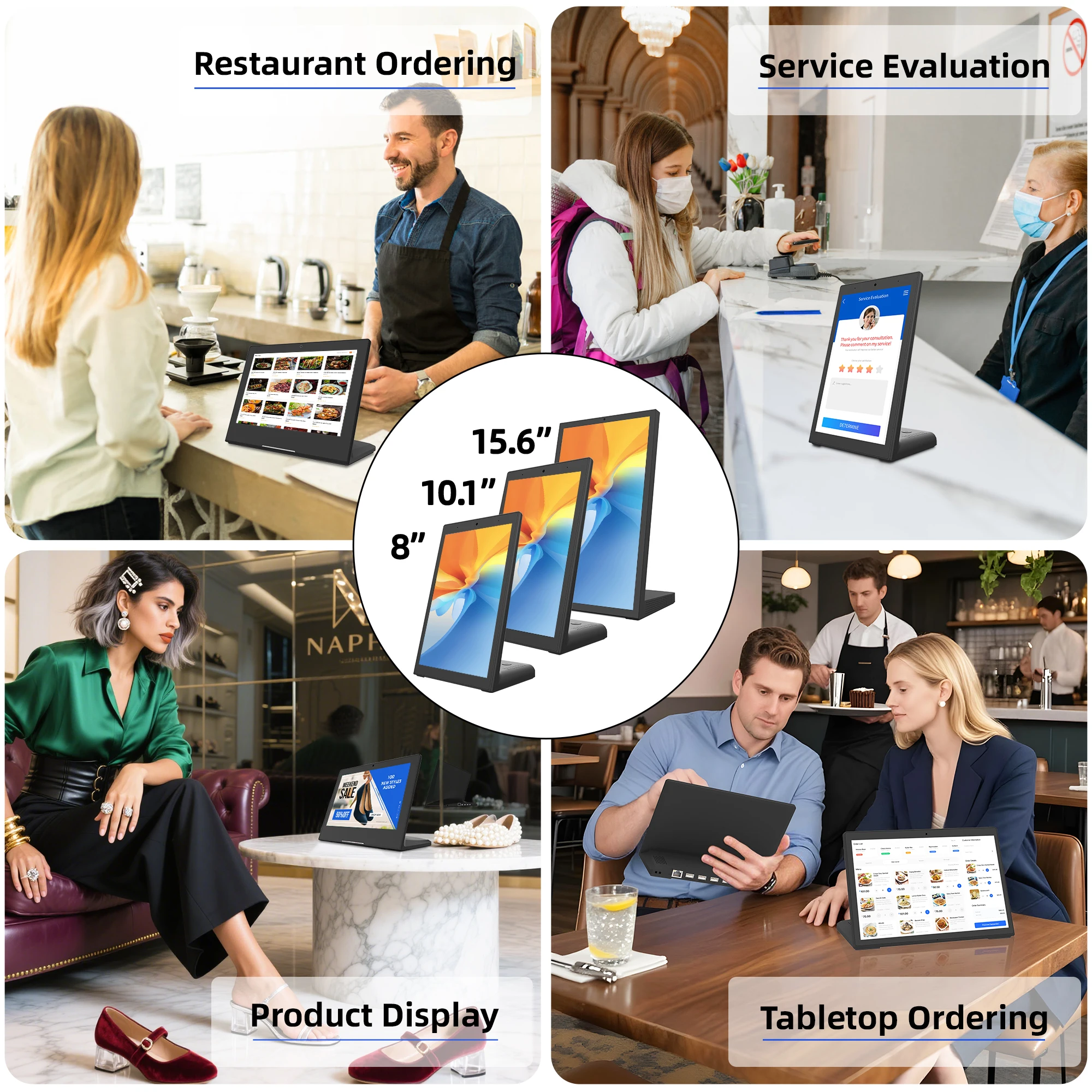 Novo Tablet Empresarial Android 11/13 com Tela Sensível ao Toque RK3568, Sistema de Feedback de Clientes para Avaliação de Uso Profissional