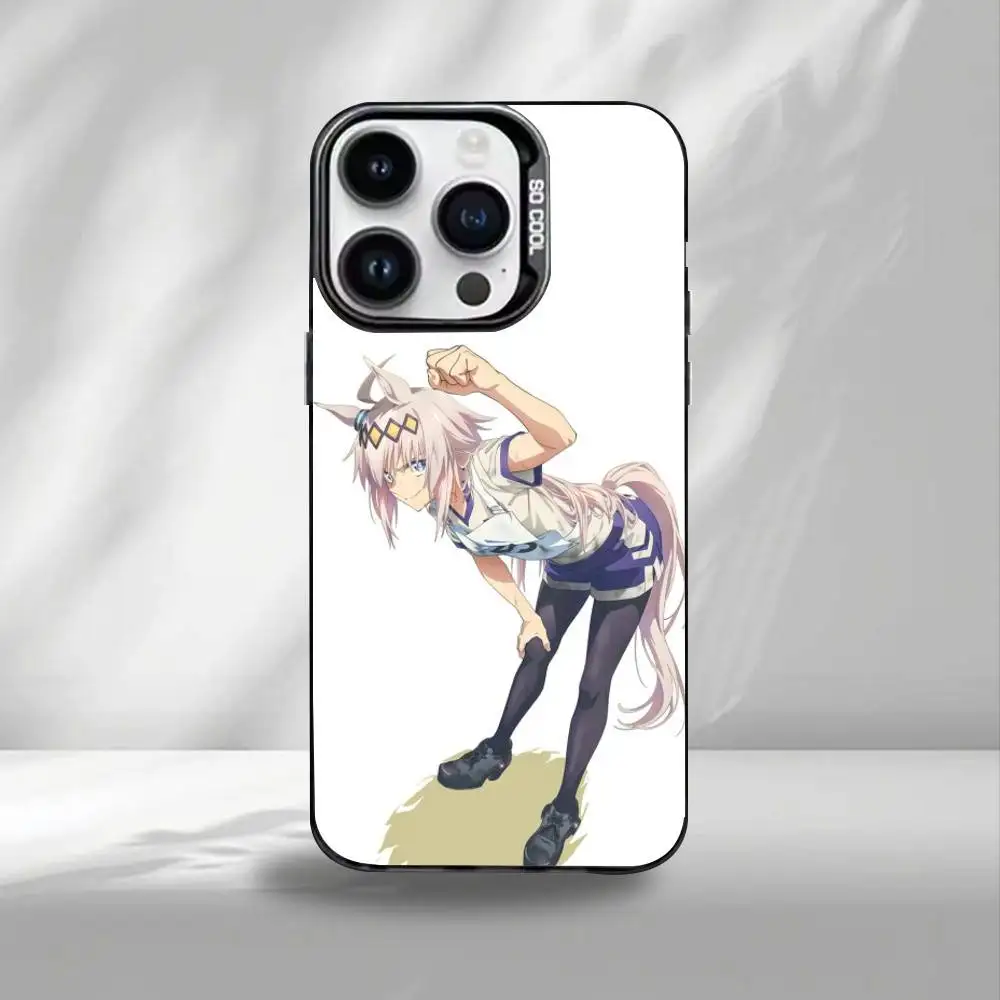 Uma Musume Cinderella Gray  Phone Case For iPhone17,16,15,14,13,12,11 Plus,Pro Max Black Border Silver  Plated Cover