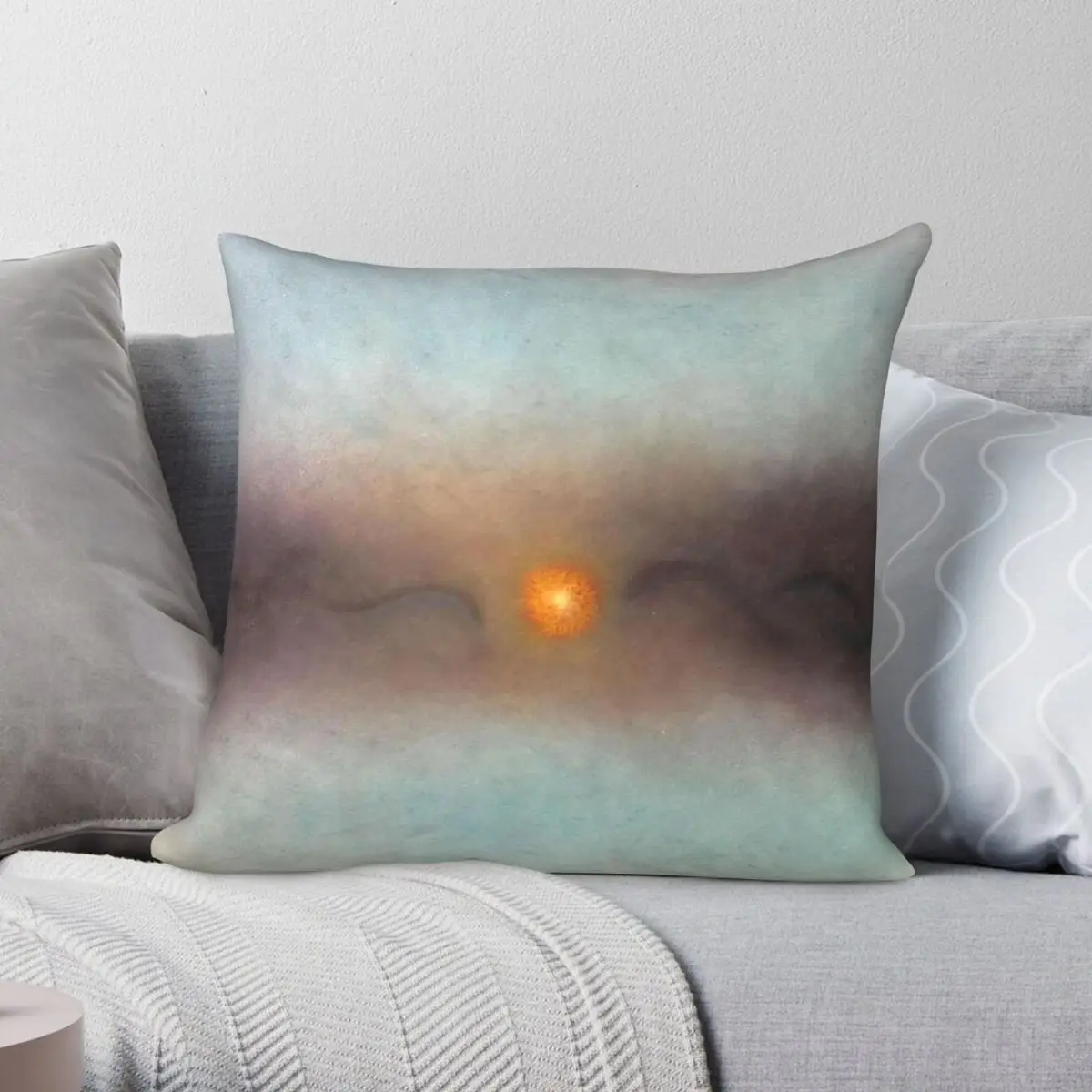 Present Moment Pastel Hippie Square Pillowcase Polyester Linen Velvet Printed Zip Decorative Pillow Case Room Cushion Cover