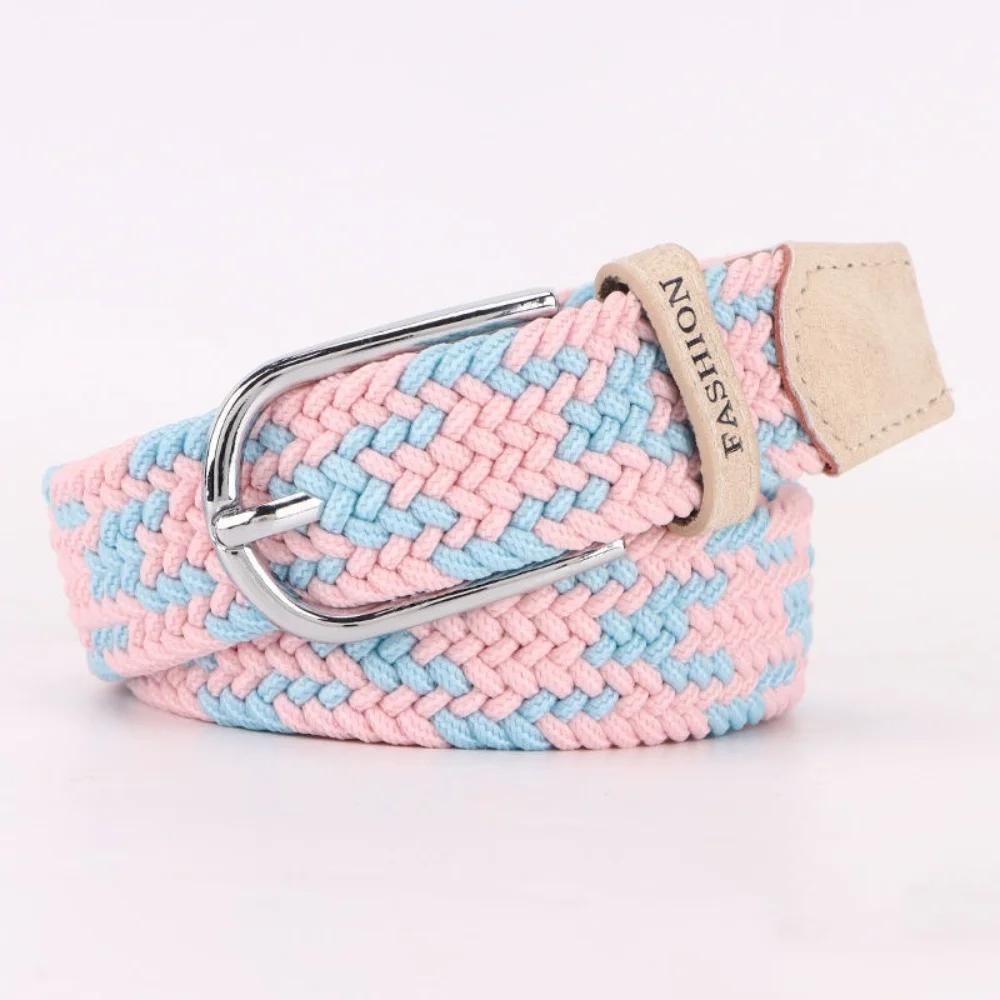 Woven Canvas Belt Fashion Elastic Popular Waistband Decorative Denim Loose Belt Men