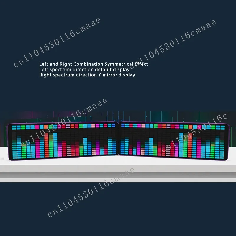 Music Spectrum Display 384 Color RGB LEDs 1624 Segments 5V USB Sound Level Analyzer 7 Color Modes for Entertainment Venue