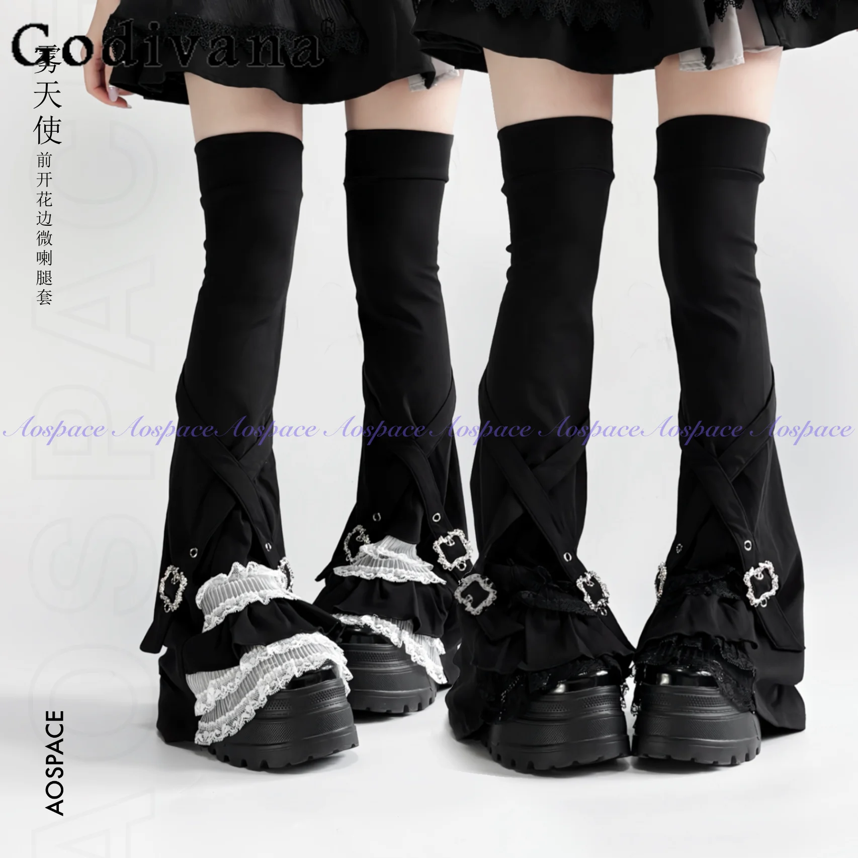 

Original Subculture Dark Gothic Leg Warmers Autumn Winter New 2025 Girls Lace Over-the-Knee Socks Hot Girls Punk Leg Warmers