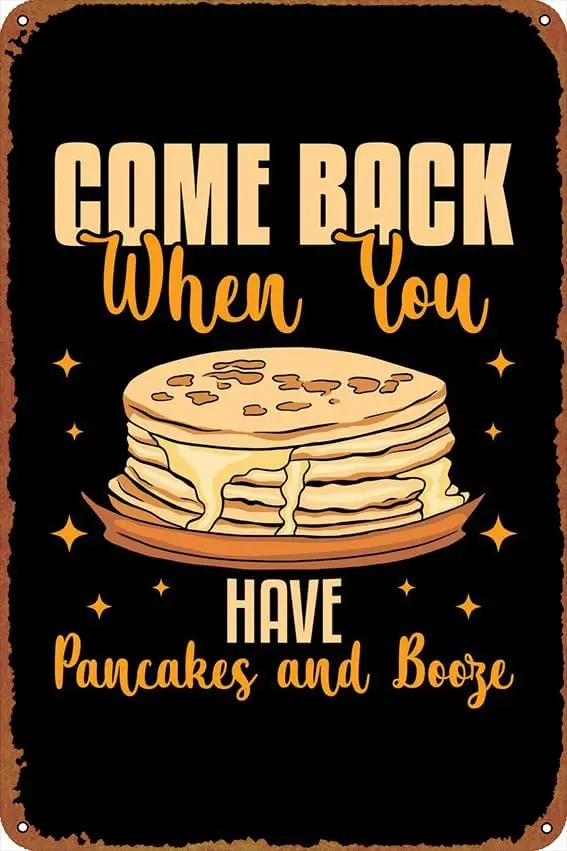 Pancakes Poster Vintage Cute Metal Sign Gift Retro Novelty Cafe Store Garage Tin Signs8x12 Inch