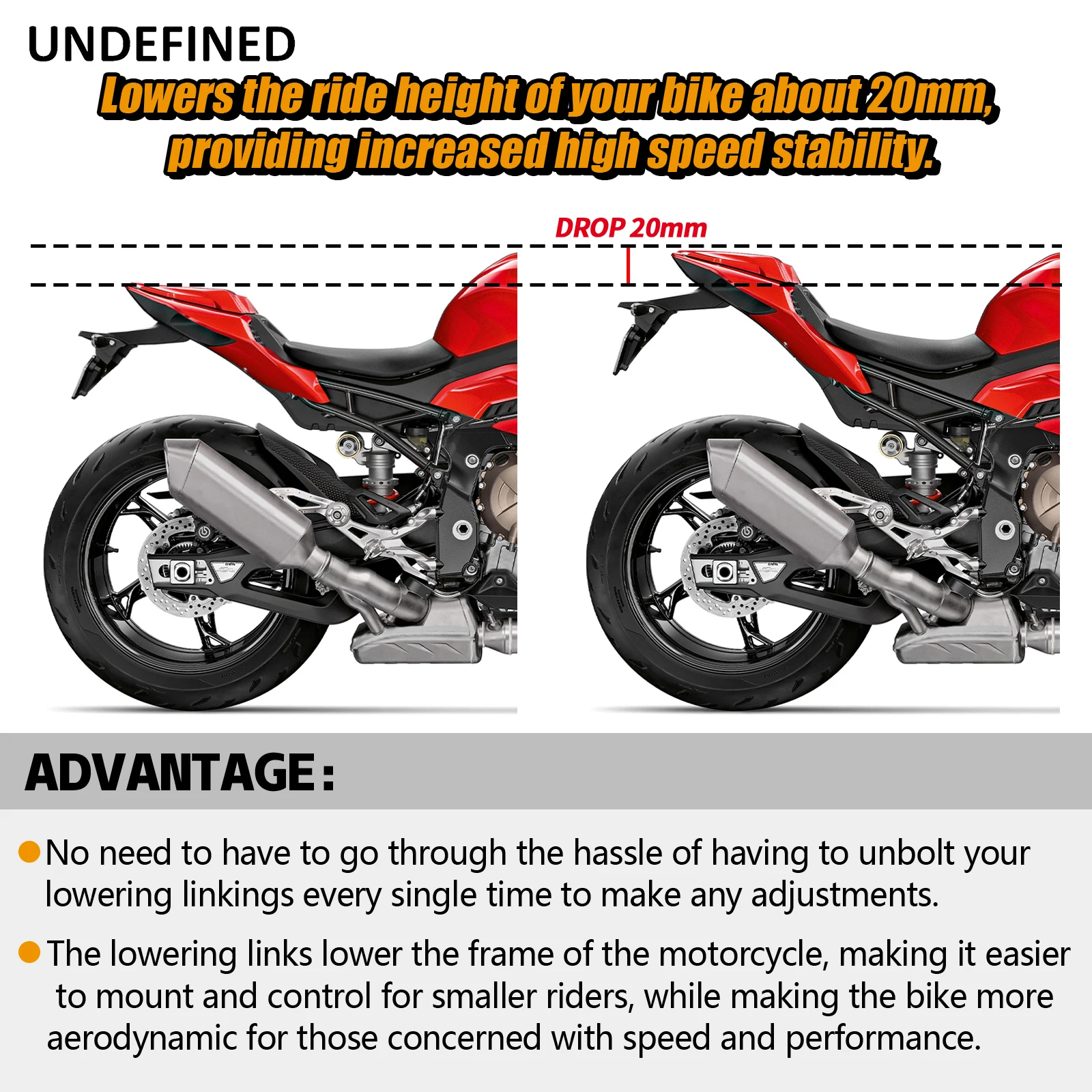 Motorcycle Suspension For BMW S1000RR 2019-2023 rear link kit suspension linkages rear shock link adjustable 20mm accessories