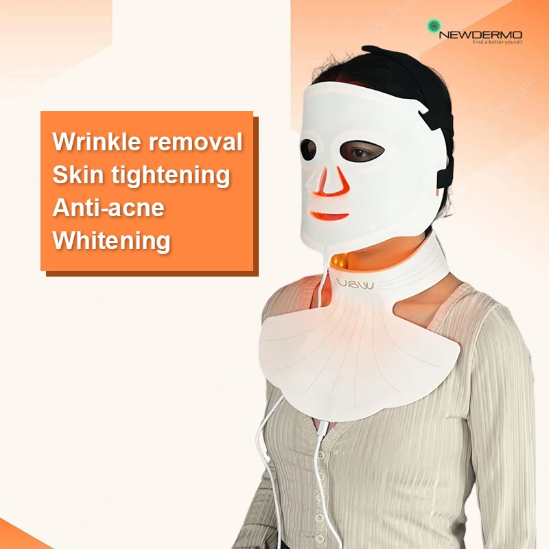 Wholesale LED Face Mask Home Use 4 Color LED Mask Light Therapy LED Facial And Neck Light Therapy Masks Silicone