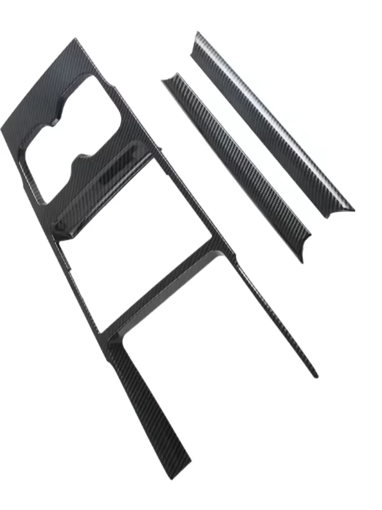 LHD For BYD Shark 6  2025-2026 ABS Plastic Gear Shift Panel Cover Trim Carbon Fiber Style Self-Adhesive Interior Accessories