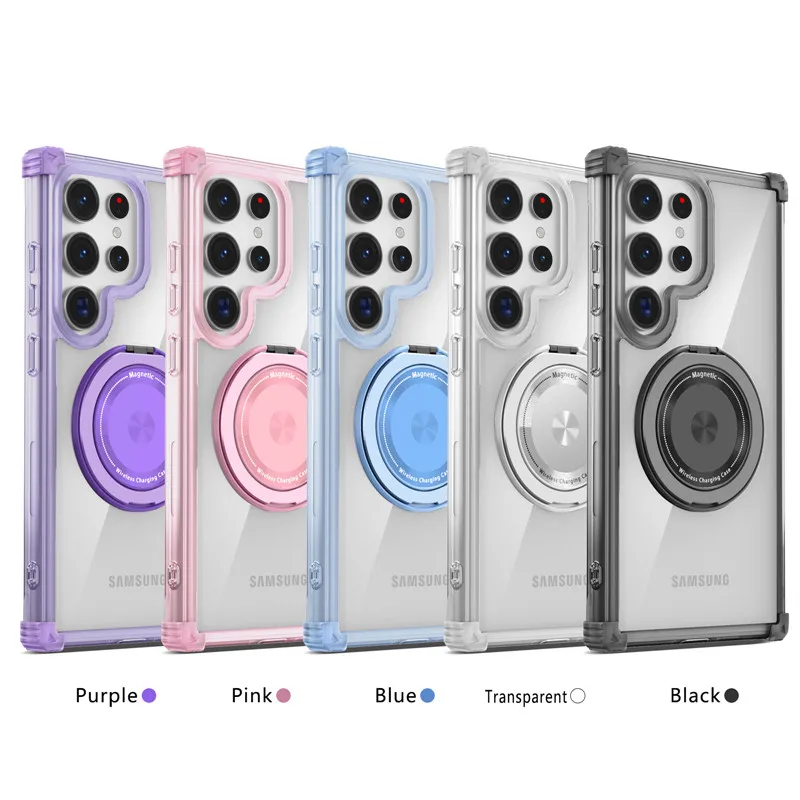 Rotierende Magnetische Halterung Hülle Für Samsung Galaxy S26 Ultra S26 Plus S26 Ringständer Transparent Für Magsafe Cover – Detail 1