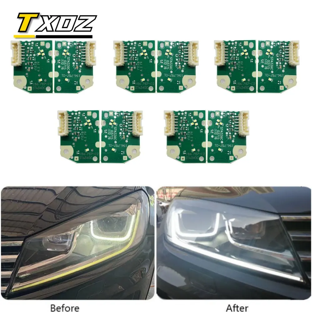 

Wholeale 5 sets DRL LED Boards For 2015-2017 VW Touareg Xenon Headlight Daytime Running LIght Module 196-757-02 Left Right