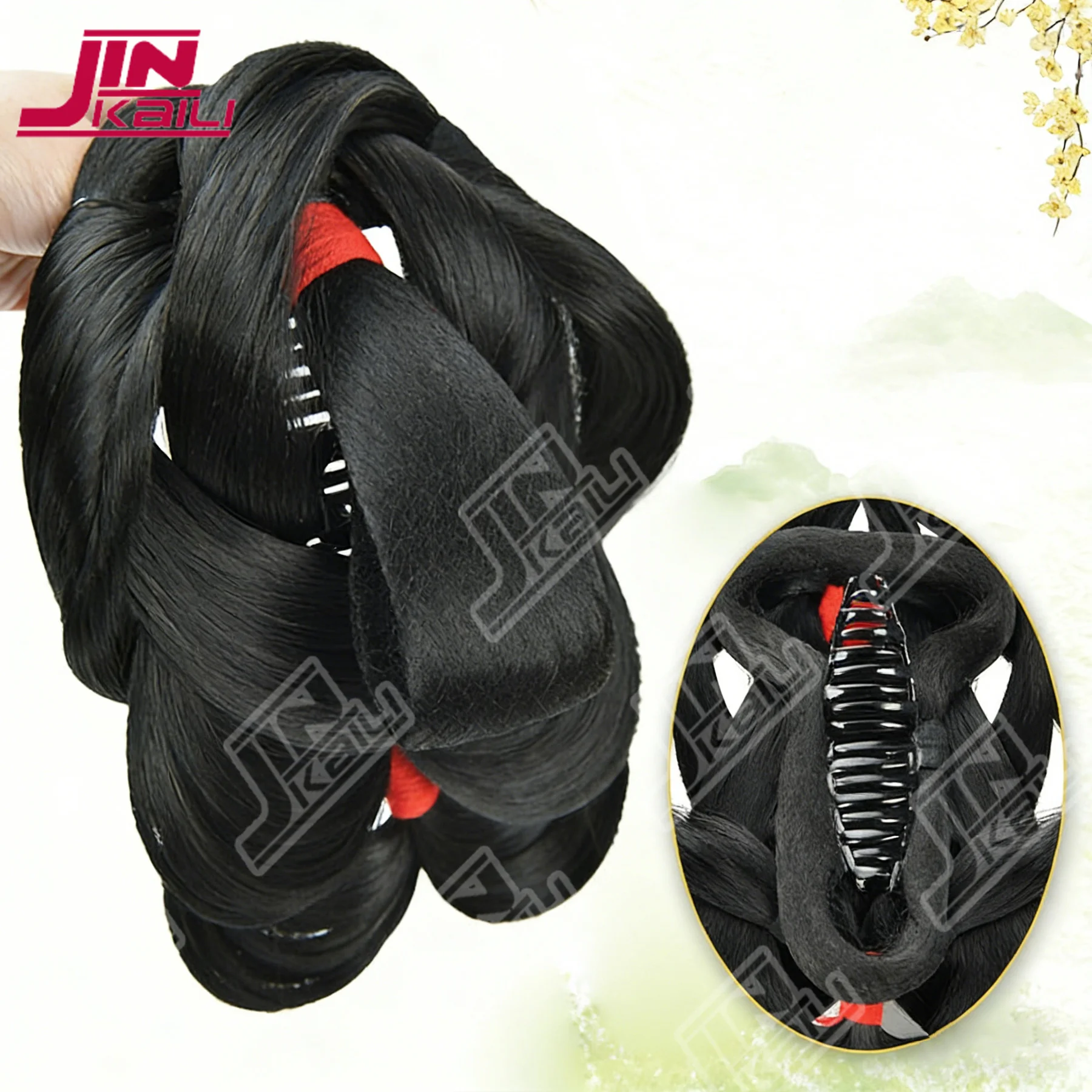 

Синтетический парик JKL в стиле древнего костюма Ханьфу – прическа-пучок принцессы с заколкой-крабиком для косплея для женщин