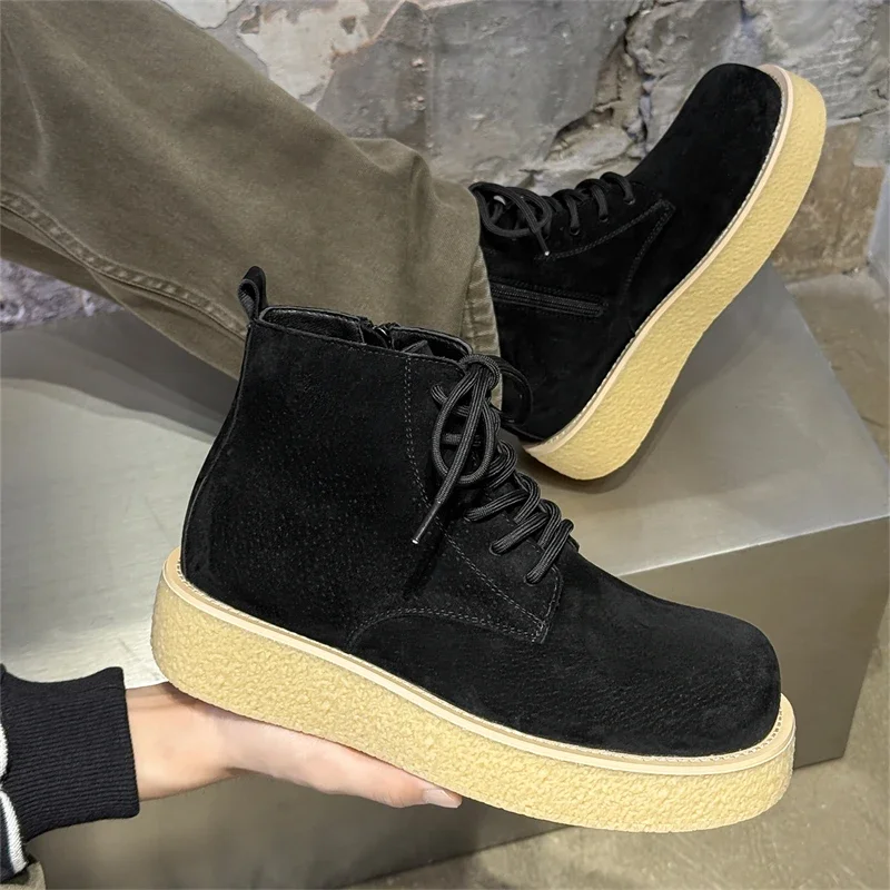 High Quality Men Boots British Men Short Boots Designer Mens Motorcycle Boot Outdoor Wear-resistant Workwear Boots for Men Botas