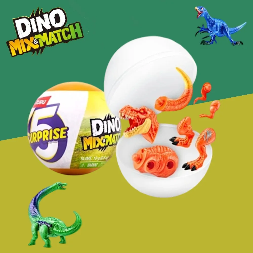 

5 Surprise Mini Toy By Zuru Dino Mixmatch Jurassic Dinosaur Model Detachable and Connectable Birthday Gifts for Boy Meaningful
