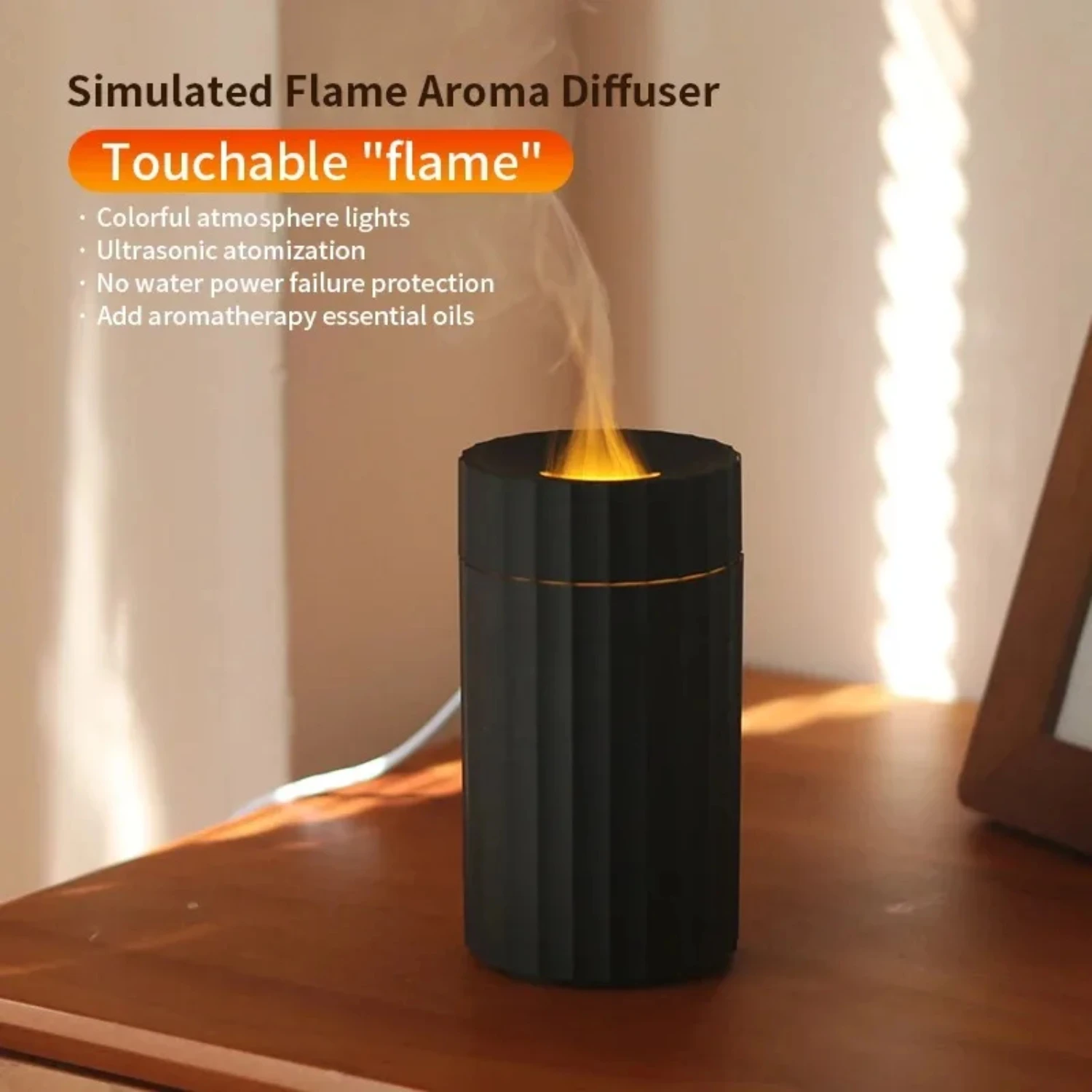 Diffuseur d'aromathérapie à flamme LED pour voitures, supporter ficateur d'air automatique, désodorisant et humidificateur, nouveau