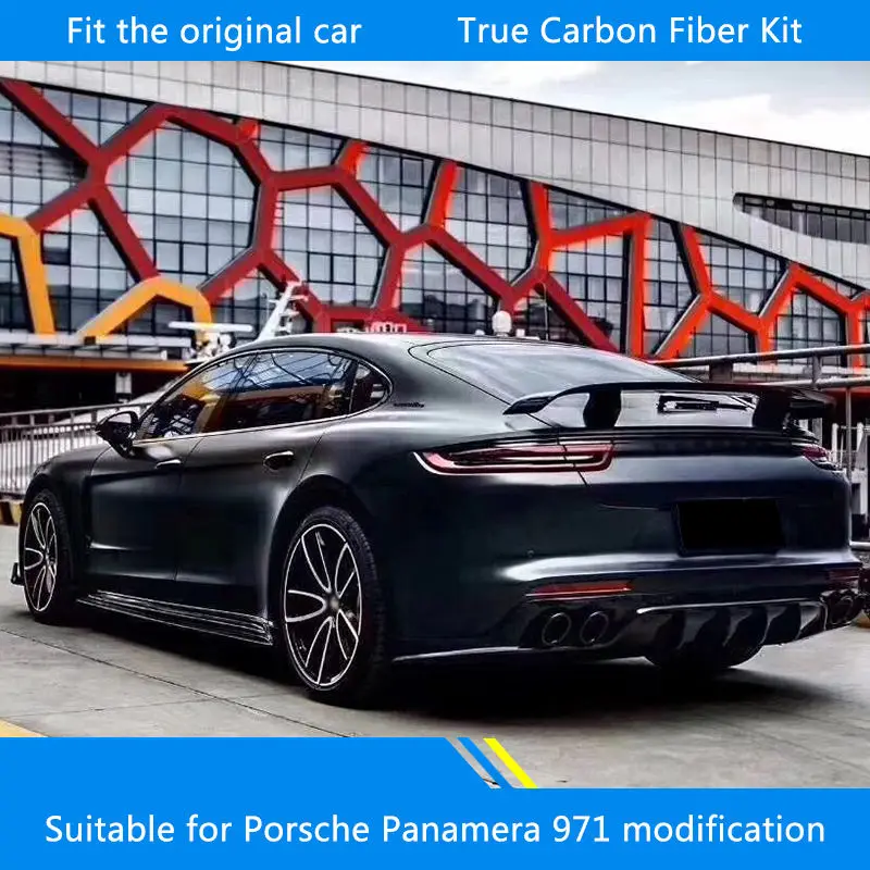 Car Front Lip Rear Lip Tail Wing Side Group Cover Fender Suitable for Porsche Panamera 971 Modified Carbon Fiber Small Surround