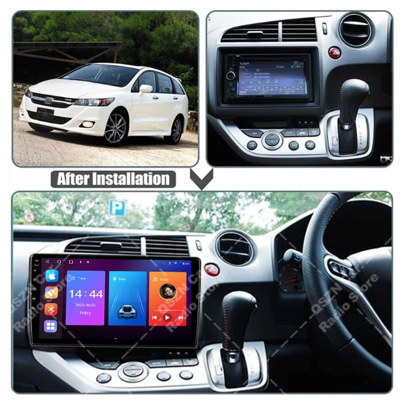 2DIn Car Fascia Radio Frame For Honda Stream 2006-2014 GPS navigation DVD multimedia player Stereo dashboard kit Android facepla