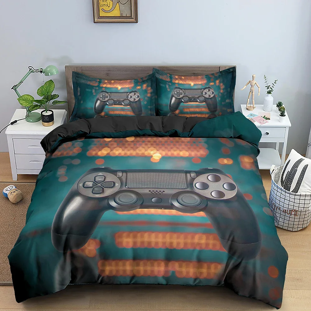 Video Games Controller Gamepad Bedding Set Boys Girls Twin Queen Size Duvet Cover Pillowcase Bed Kids Adult Home Textileextile