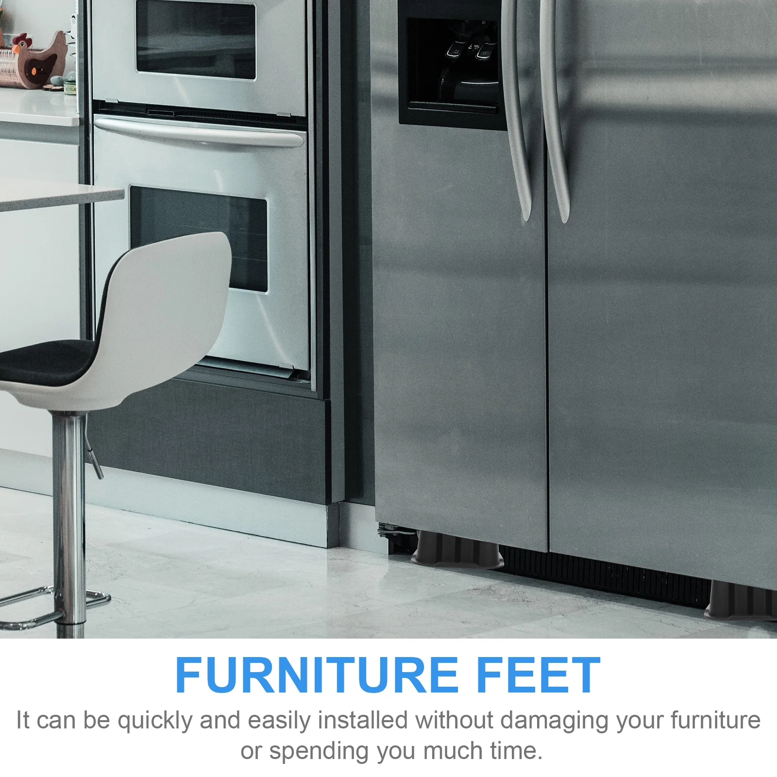 4 Sets niture Feet Pads Levelers Rubber Stoppers Prevent Sliding Chair Mats Bed Risers Table Protectors Hardwood Floors